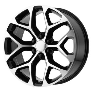 24x10 6x139.7 OE Creations Replica Wheels PR176 Gloss Black Machined 31 offset 78.1 hub
