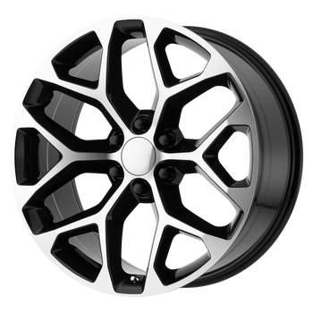 24x10 6x139.7 OE Creations Replica Wheels PR176 Gloss Black Machined 31 offset 78.1 hub