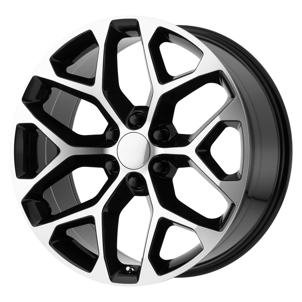 22x9 6x139.7 OE Creations Replica Wheels PR176 Gloss Black Machined 24 offset 78.3 hub