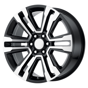 22x9 6x139.7 OE Creations Replica Wheels PR182 Gloss Black Machined 24 offset 78.1 hub