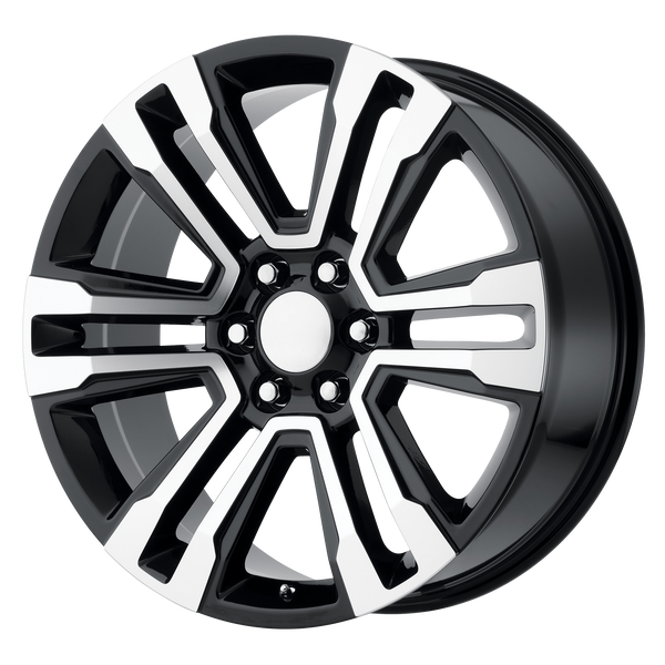 22x9 6x139.7 OE Creations Replica Wheels PR182 Gloss Black Machined 24 offset 78.1 hub