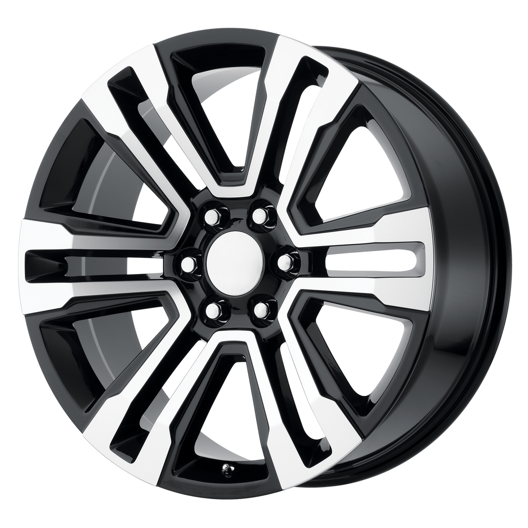 22x9 6x139.7 OE Creations Replica Wheels PR182 Gloss Black Machined 24 offset 78.1 hub