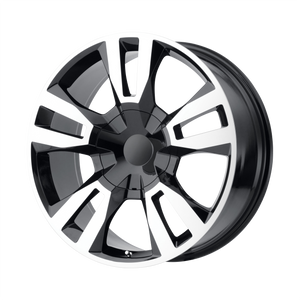 24x10 6x139.7 OE Creations Replica Wheels PR188 Gloss Black Machined 31 offset 78.1 hub