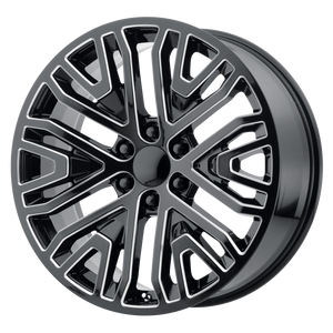 22x9 6x139.7 OE Creations Replica Wheels PR197 Gloss Black Milled 28 offset 78.1 hub