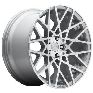 19x8.5 5x114.3 Rotiform Wheels R110 BLQ Gloss Silver Machined 38 offset 72.56 hub