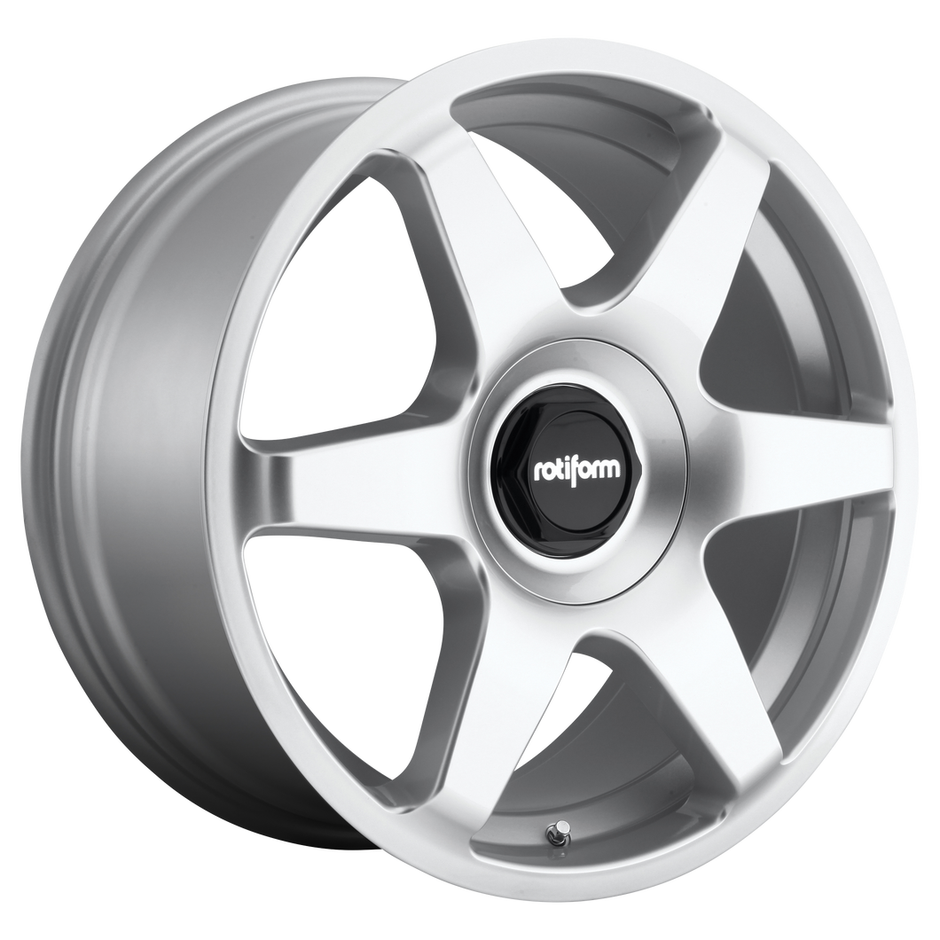 18x8.5 5x100/5x112 Rotiform Wheels R114 SIX Gloss Silver 45 offset 66.6 hub