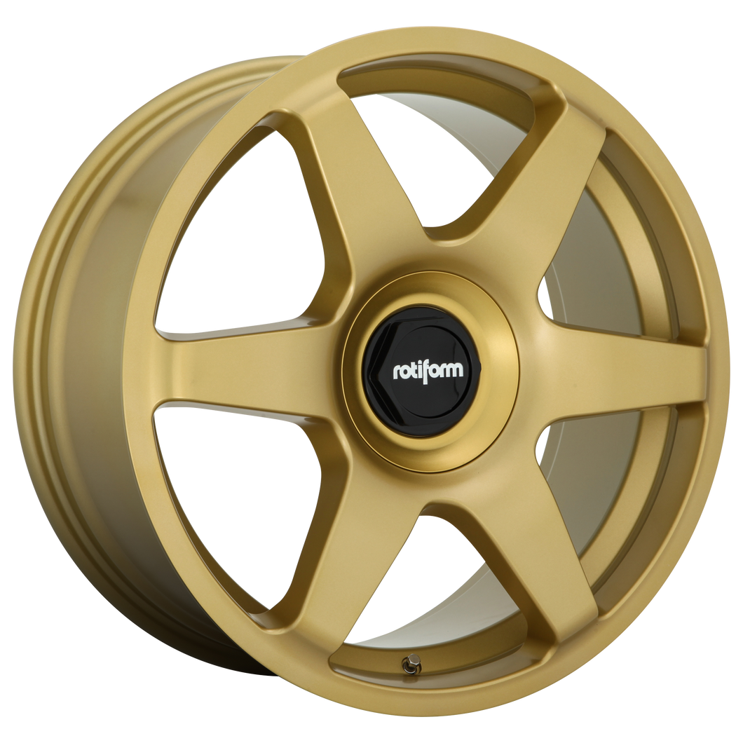 18x8.5 5x100/5x112 Rotiform Wheels R118 SIX Matte Gold 45 offset 66.6 hub