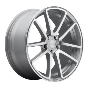 19x8.5 5x112 Rotiform Wheels R120 SPF Gloss Silver Machined 45 offset 66.56 hub