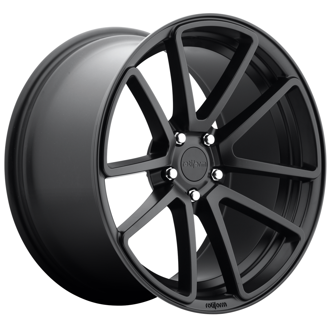 19x8.5 5x112 Rotiform Wheels R122 SPF Matte Black 45 offset 66.56 hub