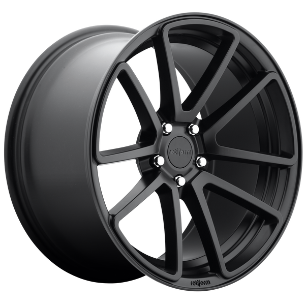 18x8.5 5x112 Rotiform Wheels R122 SPF Matte Black 45 offset 66.56 hub