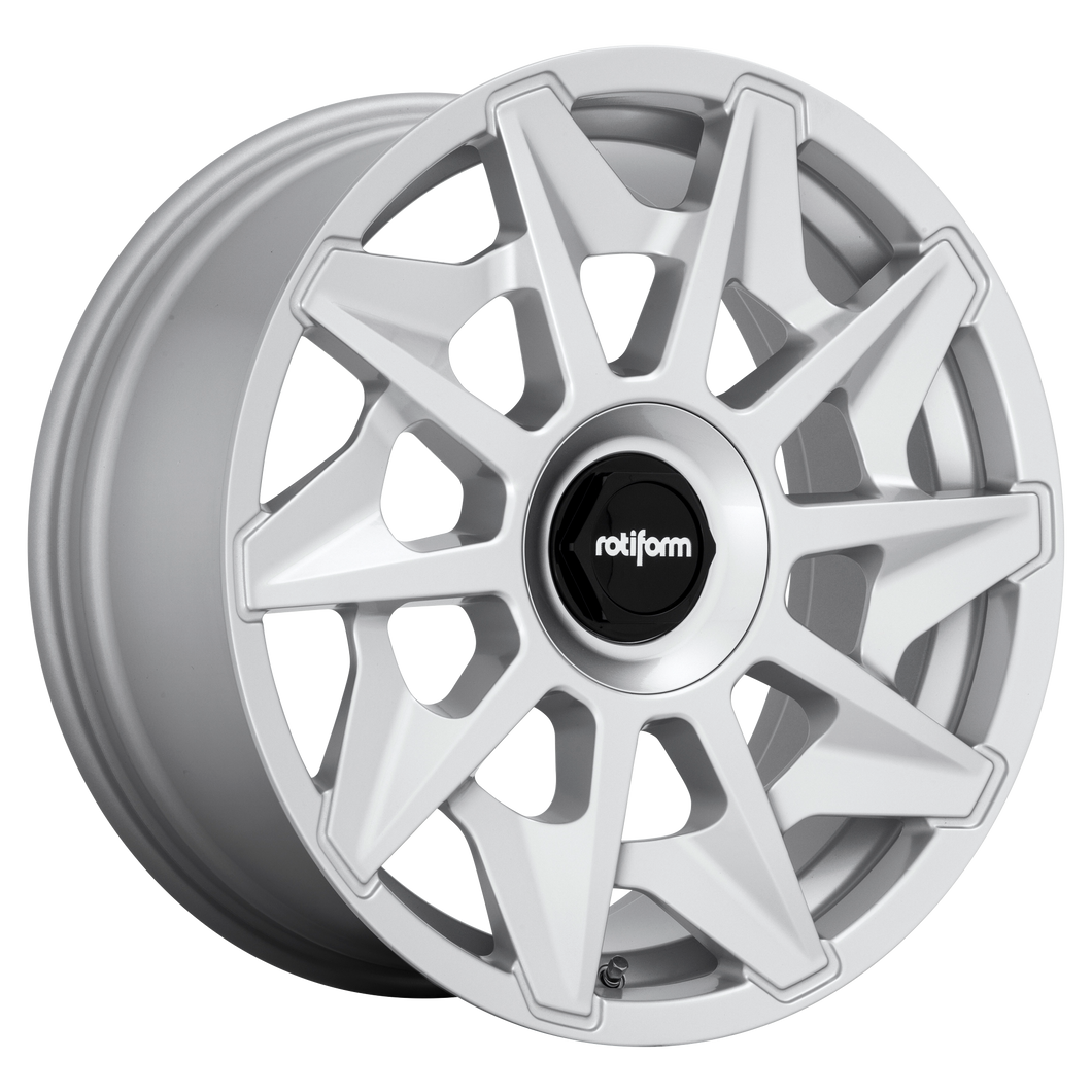 19x8.5 Blank Rotiform Wheels R124 CVT Gloss Silver 35 offset 72.56 hub