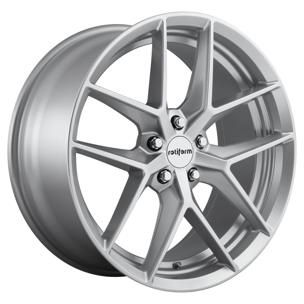 18x8.5 5x114.3 Rotiform Wheels R133 FLG Gloss Silver 45 offset 72.56 hub