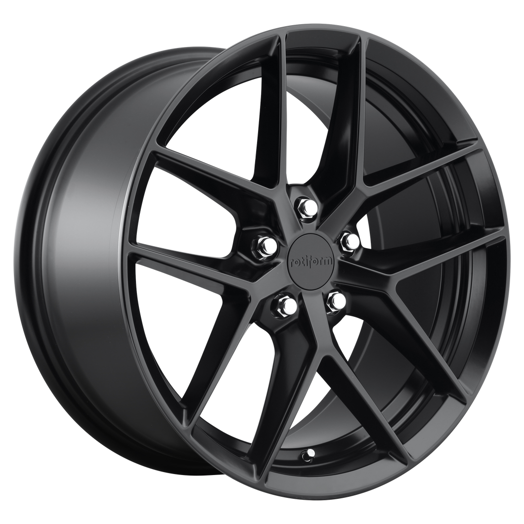 18x8.5 5x114.3 Rotiform Wheels R134 FLG Matte Black 45 offset 72.56 hub