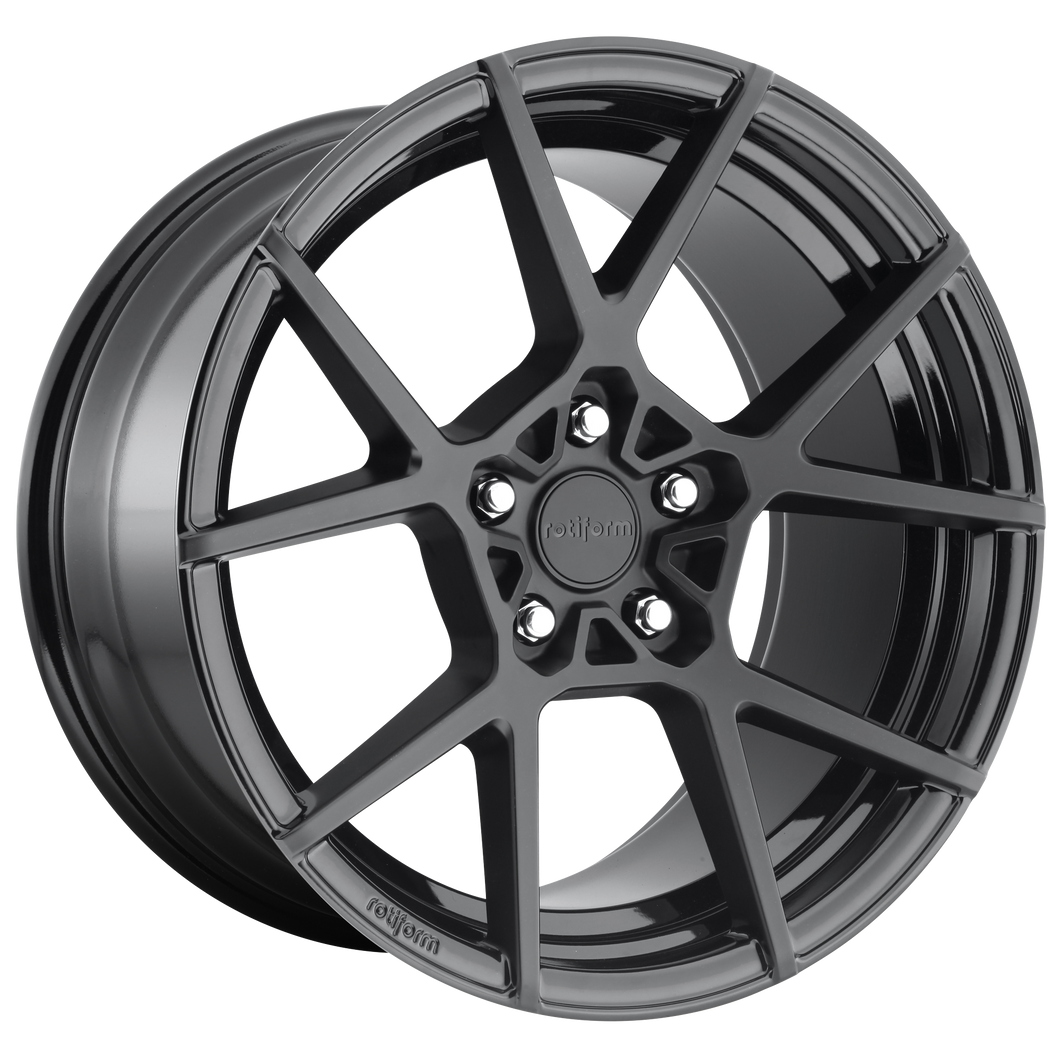 19x8.5 5x112 Rotiform Wheels R139 KPS Matte Black 45 offset 66.56 hub