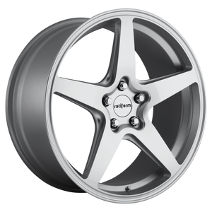 18x8.5 5x112 Rotiform Wheels R147 WGR Gloss Silver 45 offset 66.56 hub