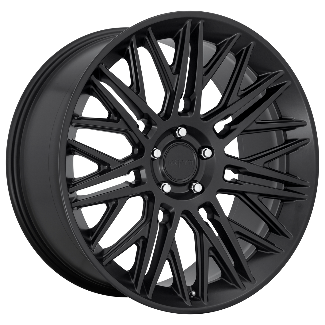 22x10 6x139.7 Rotiform Wheels R164 JDR Matte Black 30 offset 106.1 hub