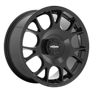 18x9.5 5x112/5x114.3 Rotiform Wheels R187 TUF-R Gloss Black 38 offset 72.7 hub