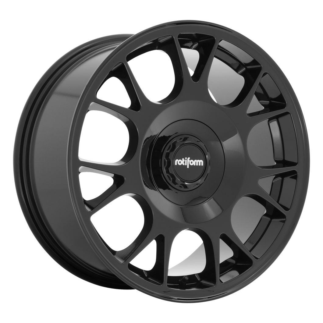 18x9.5 5x112/5x114.3 Rotiform Wheels R187 TUF-R Gloss Black 38 offset 72.7 hub