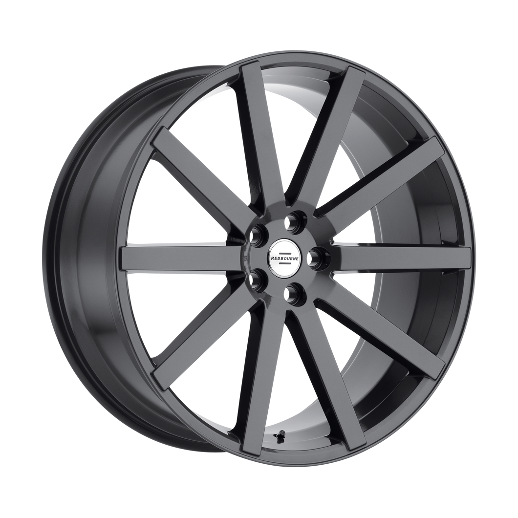 24x10 5x120 RedBourne Wheels Kensington Gloss Gunmetal 35 offset 72.56 hub