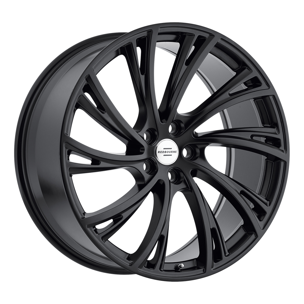 22x10 5x120 RedBourne Wheels Noble Double Black - Matte Black With Gloss Black Face 37 offset 72.56 hub