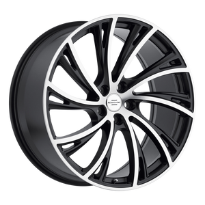 20x9.5 5x120 RedBourne Wheels Noble Matte Black With Matte Machined Face 32 offset 72.56 hub