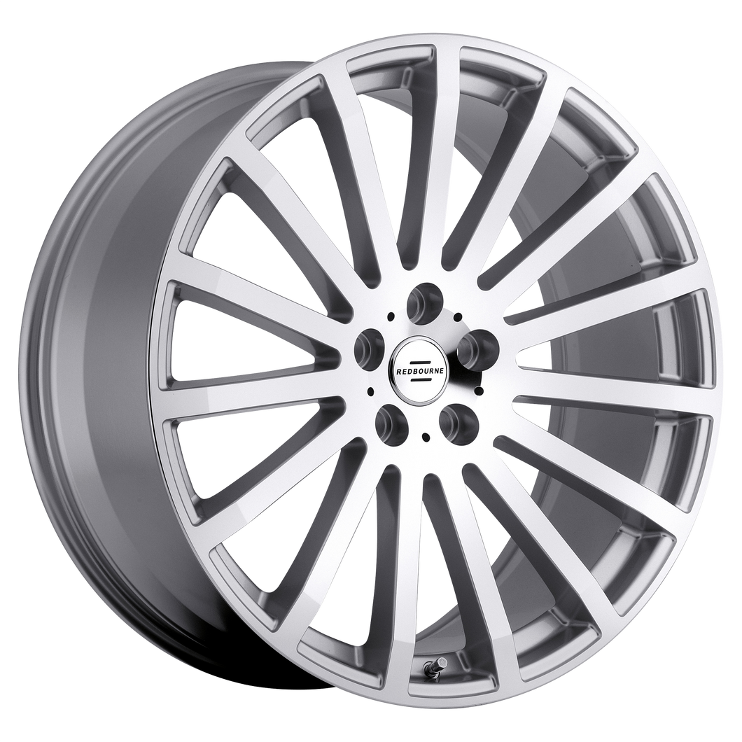 20x9.5 5x120 RedBourne Wheels Dominus Silver With Mirror Cut Face 32 offset 72.56 hub