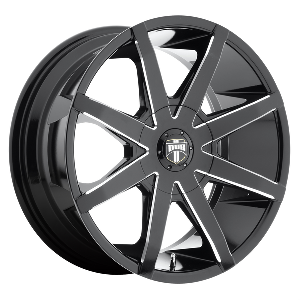 20x8.5 5x114.3/5x120 DUB Wheels S109 Push Gloss Black Milled 35 offset 72.56 hub