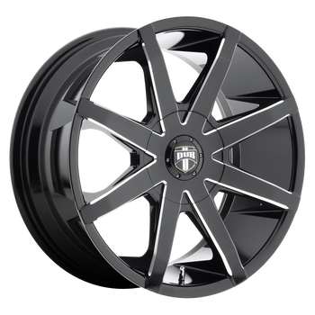 20x8.5 5x114.3/5x120 DUB Wheels S109 Push Gloss Black Milled 35 offset 72.56 hub