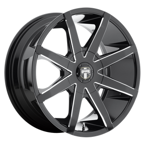 22x9.5  DUB Wheels S109 Push Gloss Black Milled 15 offset 72.56 hub