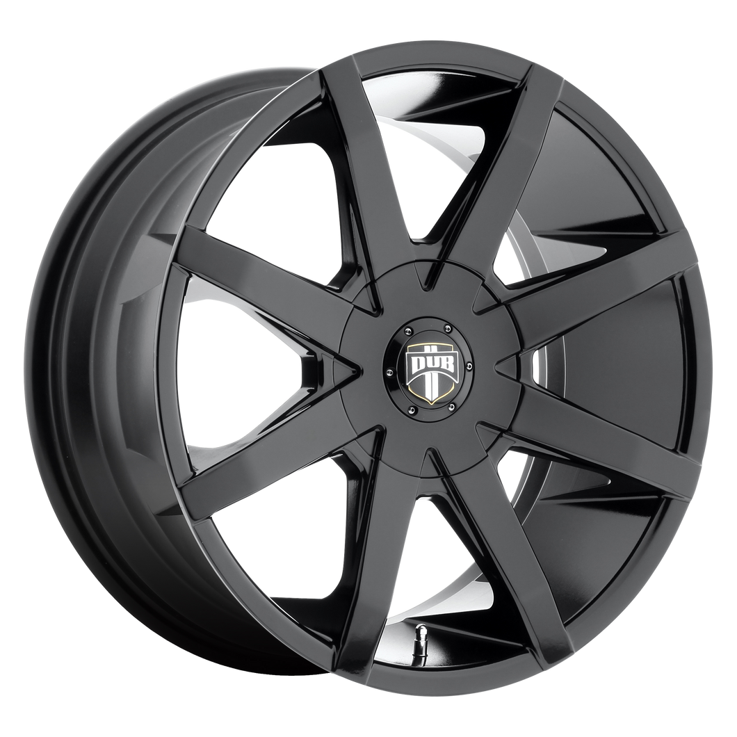 22x9.5 5x114.3/5x120 DUB Wheels S110 Push Gloss Black 32 offset 72.56 hub