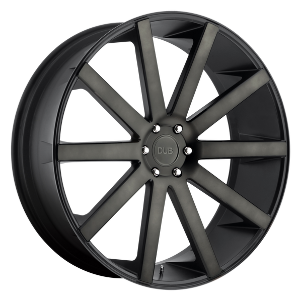 30x10 6x139.7 DUB Wheels S121 Shot Calla Matte Black Double Dark Tint 30 offset 78.1 hub