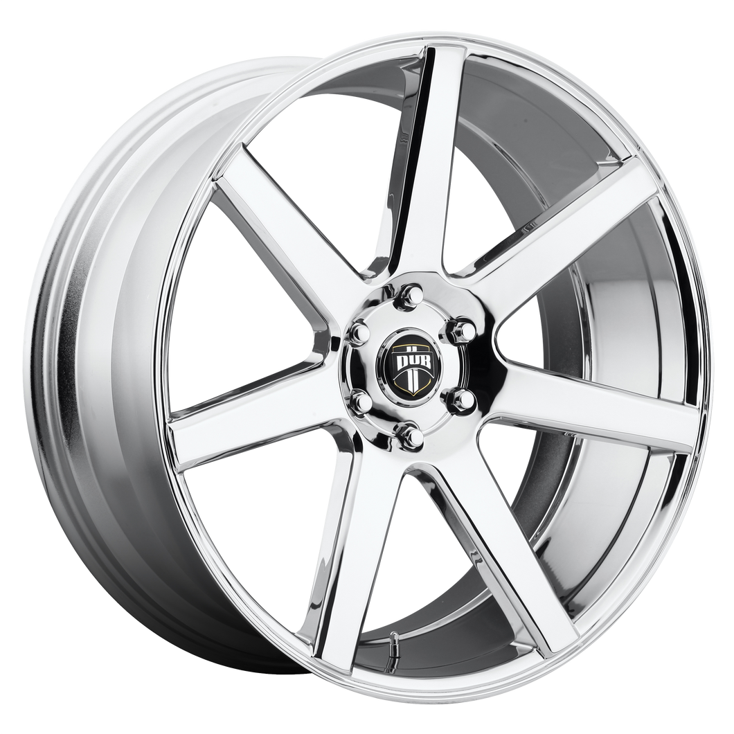 22x9.5 6x139.7 DUB Wheels S126 Future Chrome Plated 19 offset 106.1 hub