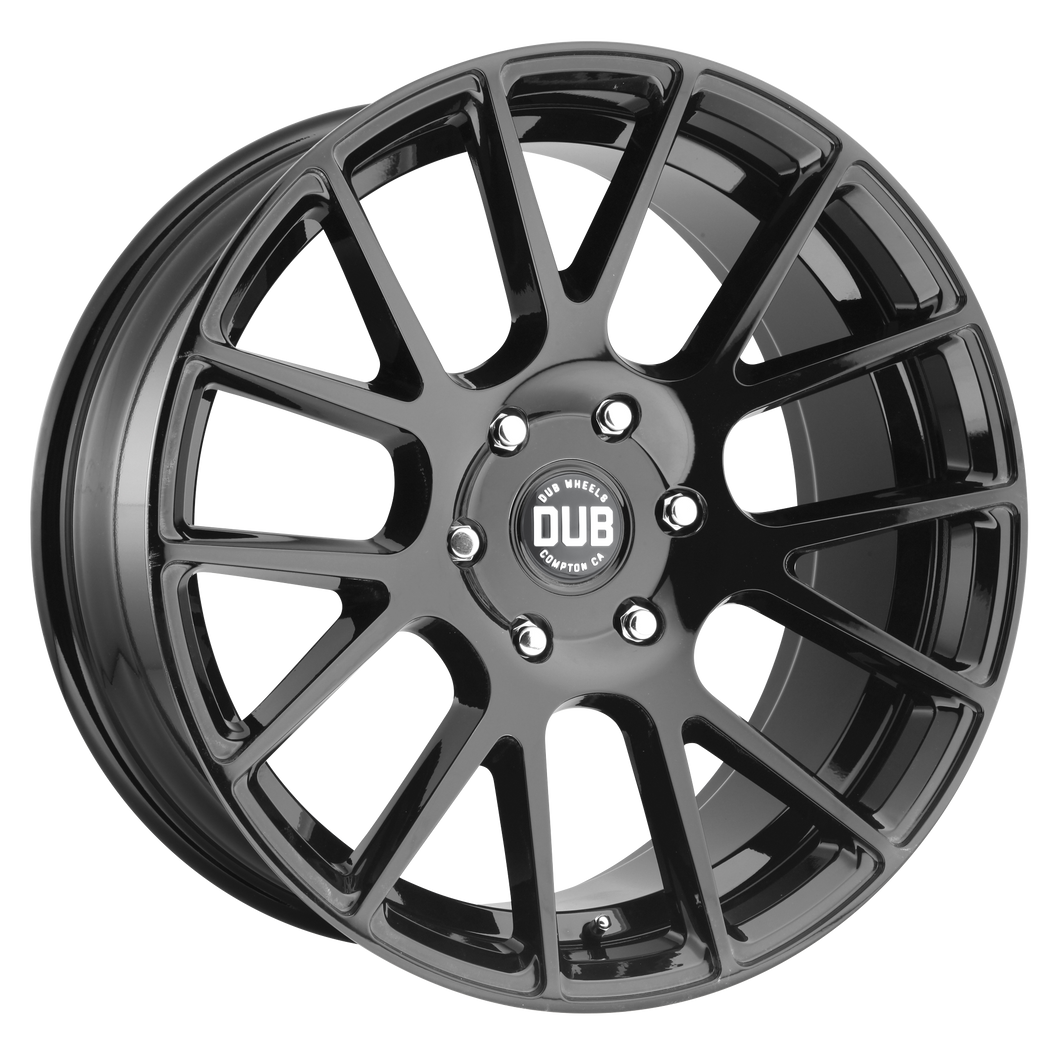 22x9.5 6x139.7 DUB Wheels S205 Luxe Gloss Black 30 offset 78.1 hub