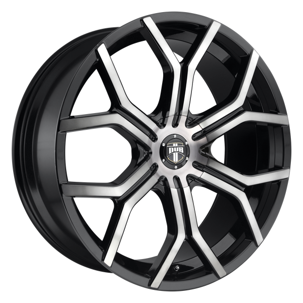 22x9.5  DUB Wheels S209 Royalty Gloss Machined Double Dark Tint 40 offset 72.56 hub