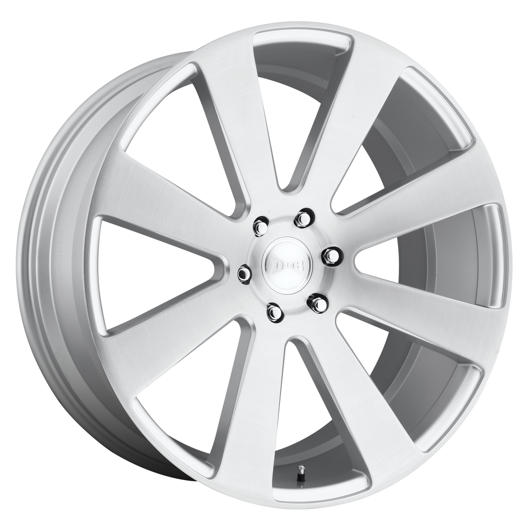 22x9.5 6x139.7 DUB Wheels S213 8-Ball Gloss Silver Brushed 20 offset 78.1 hub