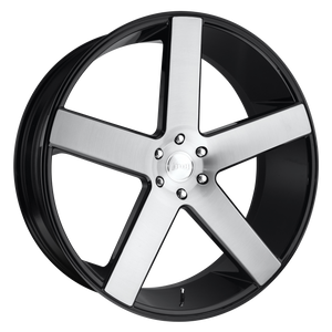 22x9.5 5x127 DUB Wheels S217 Baller Gloss Black Brushed 11 offset 78.1 hub