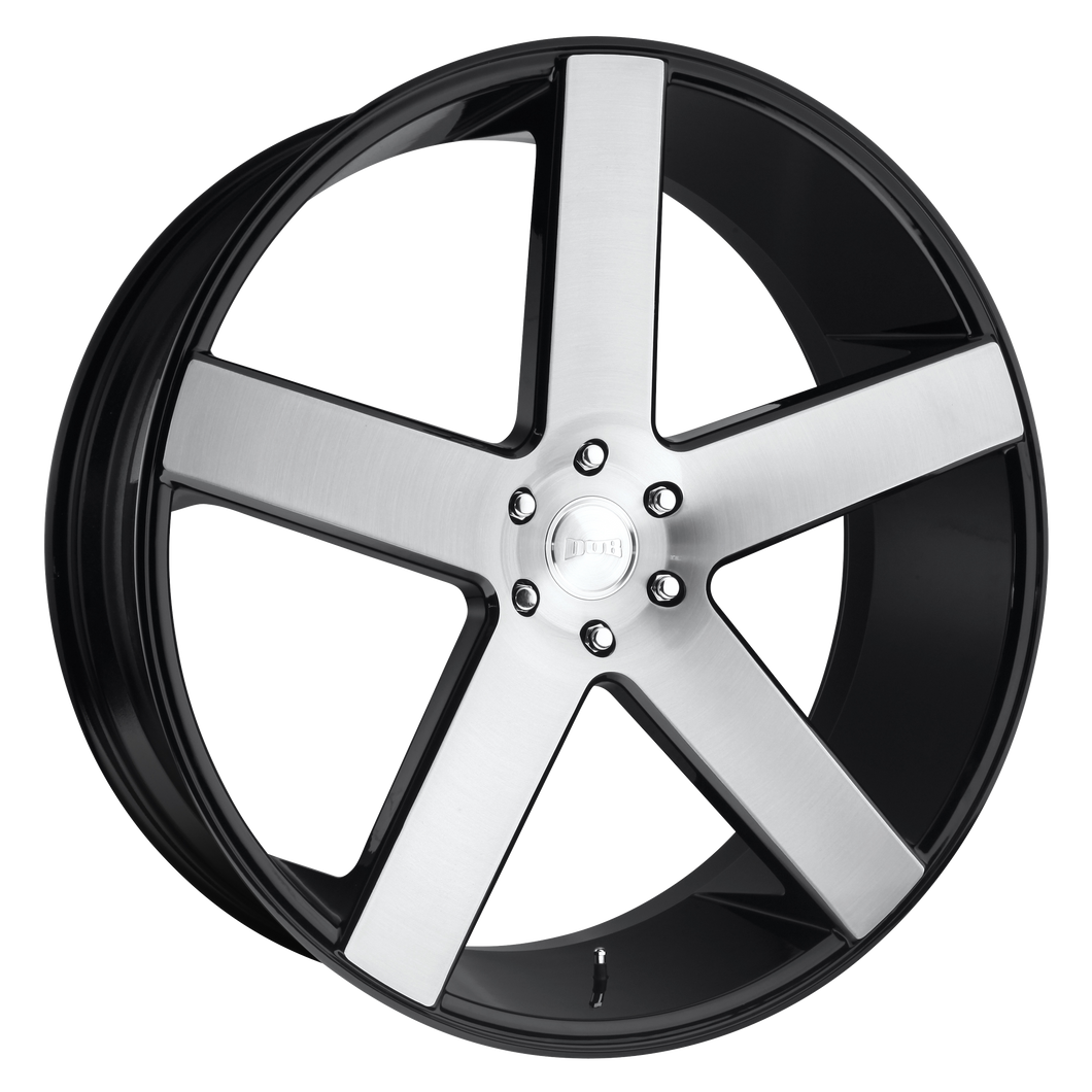 22x9.5 5x127 DUB Wheels S217 Baller Gloss Black Brushed 11 offset 78.1 hub