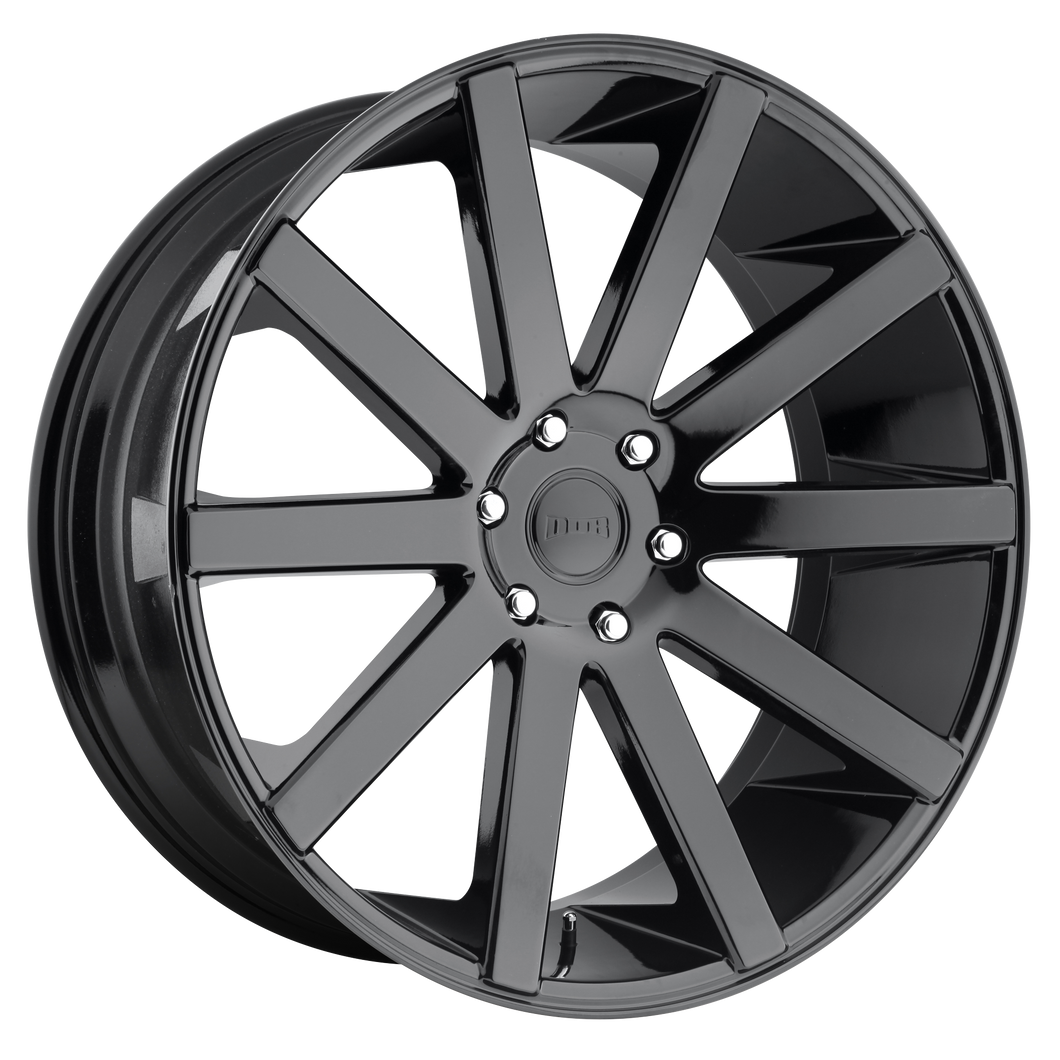 24x10 5x139.7 DUB Wheels S219 Shot Calla Gloss Black 25 offset 78.1 hub