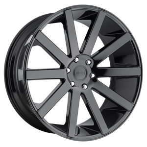 22x9.5 6x139.7 DUB Wheels S219 Shot Calla Gloss Black 30 offset 78.1 hub