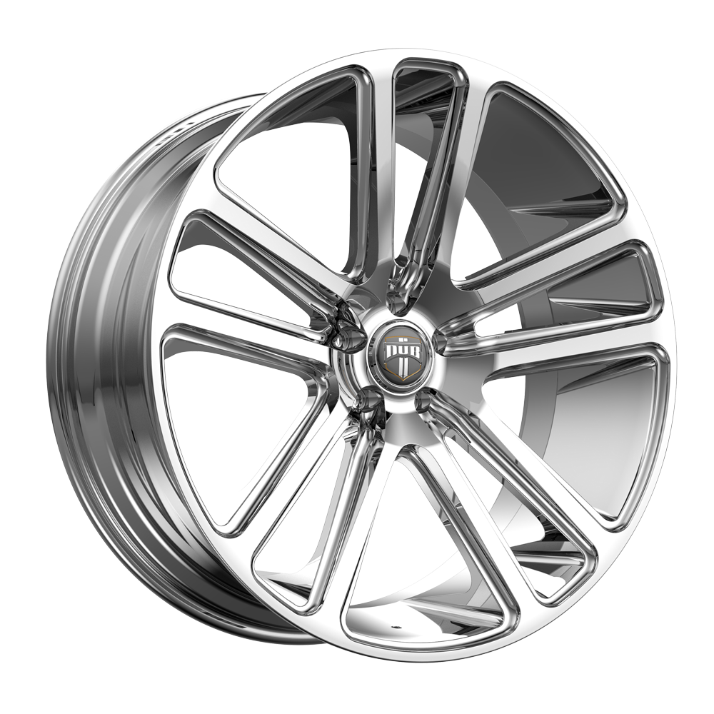 24x10 6x135 DUB Wheels S254 Flex Chrome 30 offset 87.1 hub