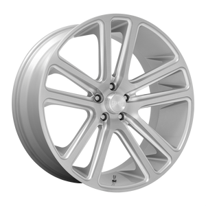 26x10 5x127 DUB Wheels S257 Flex Gloss Silver Brushed Face 10 offset 78.1 hub