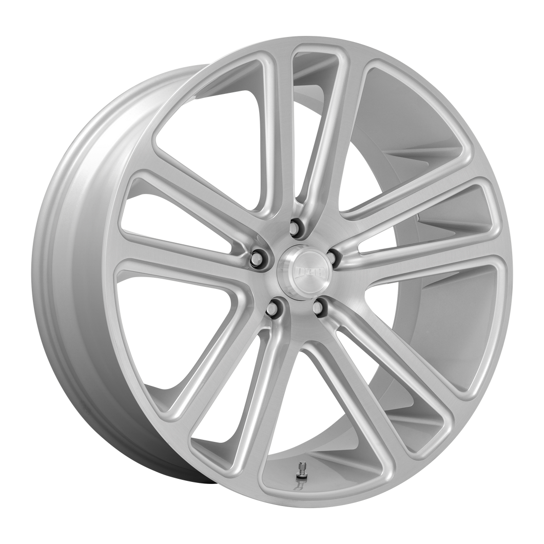 26x10 5x127 DUB Wheels S257 Flex Gloss Silver Brushed Face 10 offset 78.1 hub