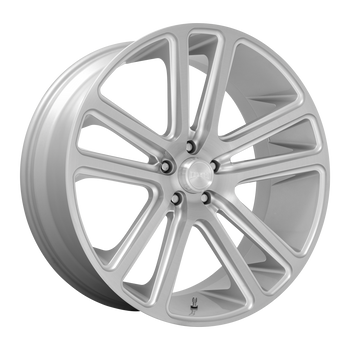 26x10 5x139.7 DUB Wheels S257 Flex Gloss Silver Brushed Face 25 offset 78.1 hub