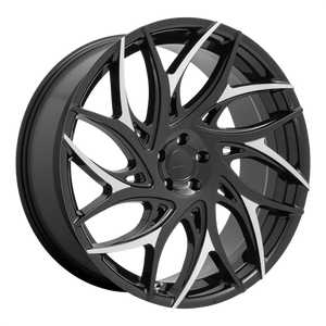 24x10 5x127 DUB Wheels S259 G.O.A.T. Gloss Black With Machined Spokes 10 offset 78.1 hub