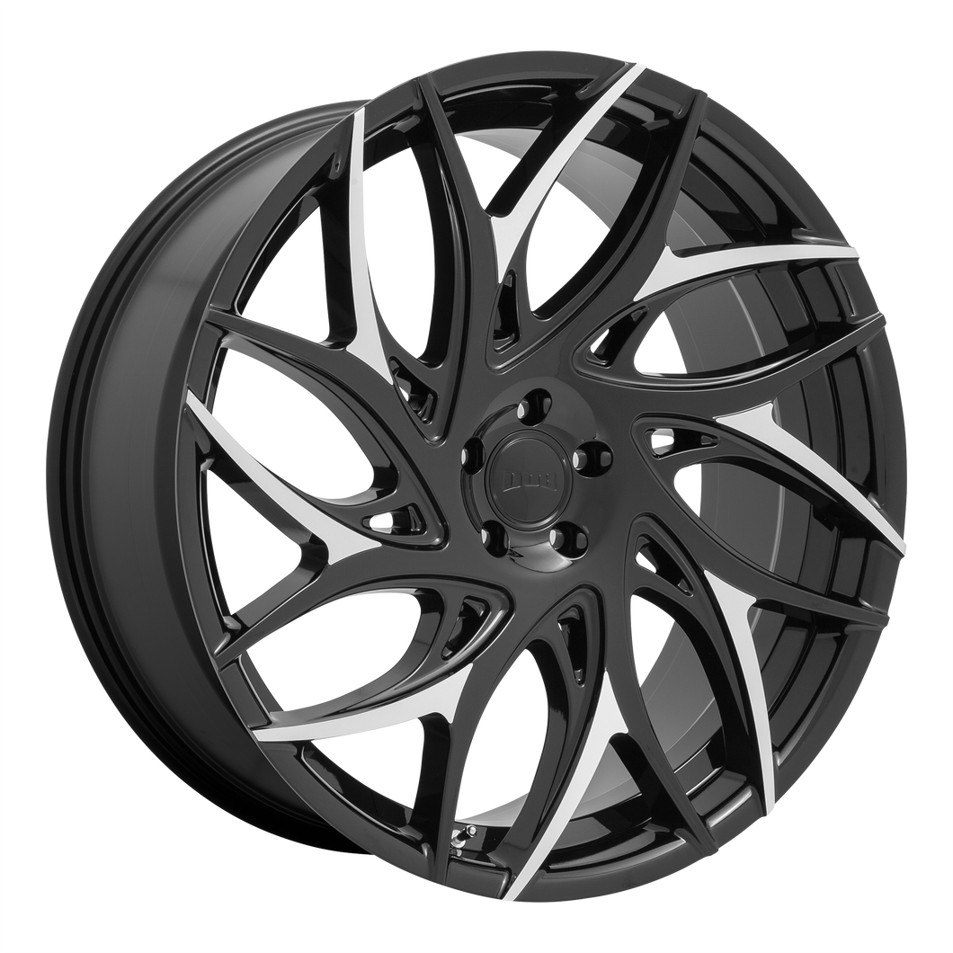 20x9 5x120 DUB Wheels S259 G.O.A.T. Gloss Black With Machined Spokes 35 offset 72.5 hub