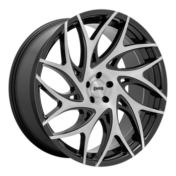 24x10 5x115 DUB Wheels S260 G.O.A.T. Brushed Face With Gloss Black Dark Tint Spokes 15 offset 71.6 hub