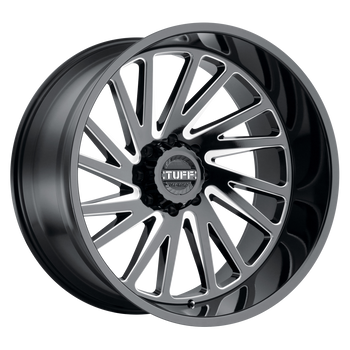 20x12 8x170 Tuff Wheels T2A Gloss Black With Milled Spokes -45 offset 125.1 hub