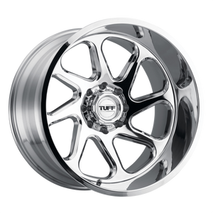 22x12 8x165.1 Tuff Wheels T2B Chrome - Directional -45 offset 125.1 hub