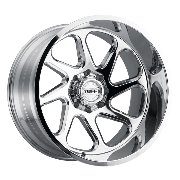 22x12 5x127 Tuff Wheels T2B Chrome - Directional -45 offset 71.5 hub