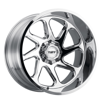 22x12 6x135 Tuff Wheels T2B Chrome - Directional -45 offset 87.1 hub